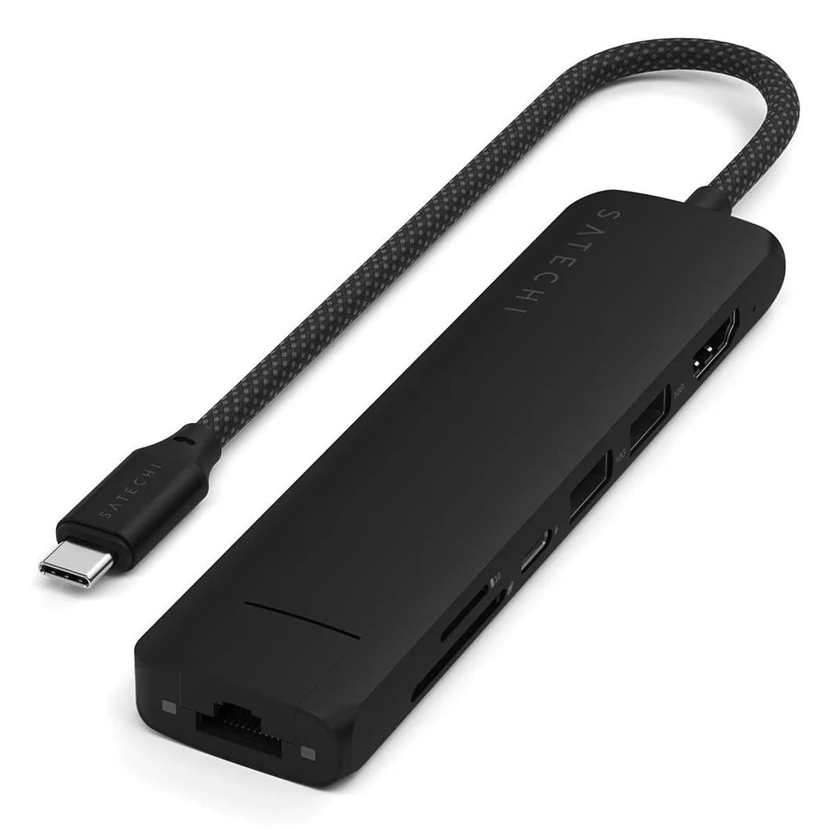 Hub USB-C Satechi ST-P7SK z Ethernet Gigabit, HDMI 4K i USB 3.2 Gen 2 - Czarny