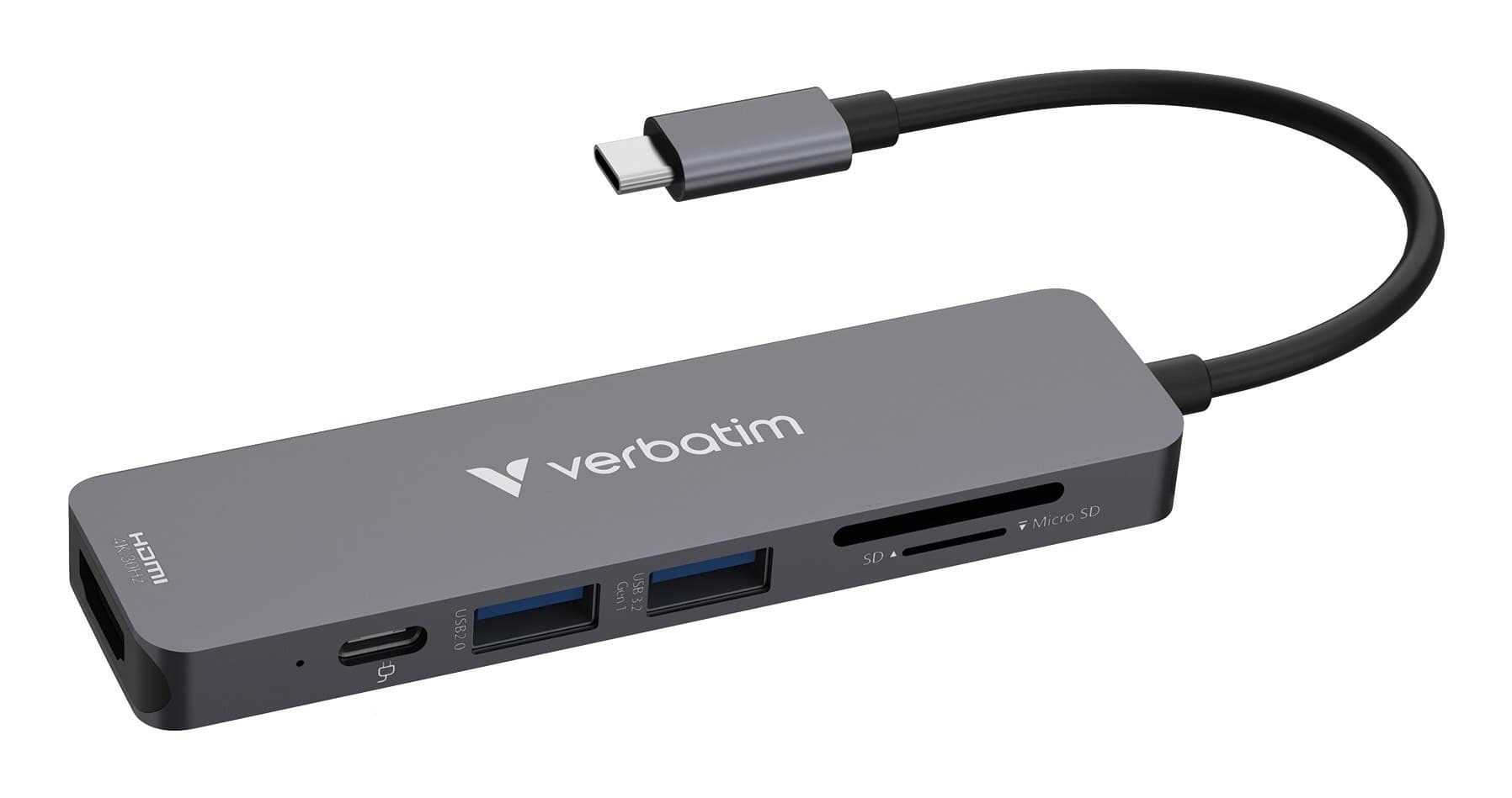 Hub USB Type-C 3.2 Gen 1 z HDMI i czytnikiem kart SD szary 5000 Mbit/s