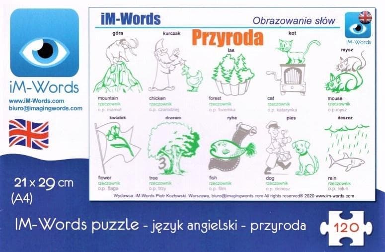 iM-Words Puzzle 120 elementów Język Angielski - Przyroda