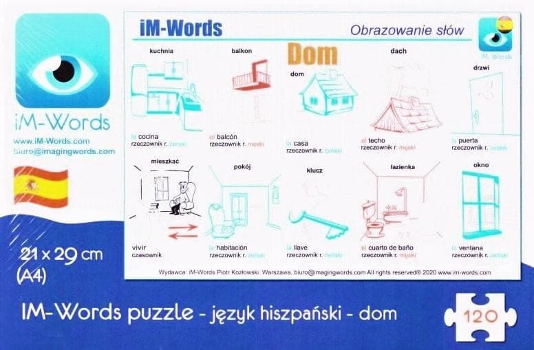 iM-Words Puzzle 120 elementów Język Hiszpański - Dom