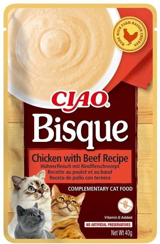 Inaba Ciao gęsta zupa dla kota z kurczakiem i wołowiną 40 g