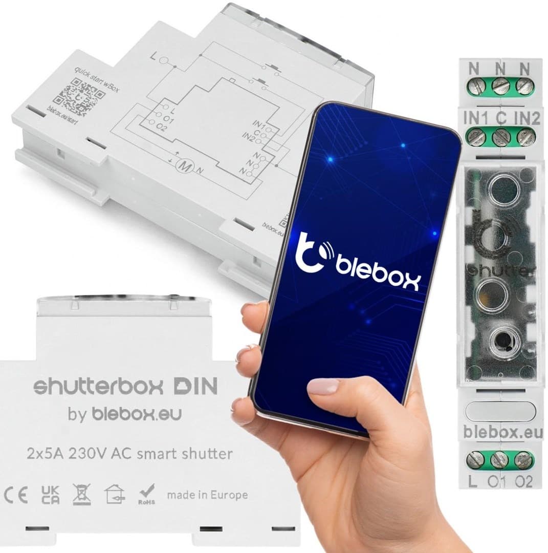 Sterownik rolet Blebox WiFi Shutterbox-DIN 230 V AC
