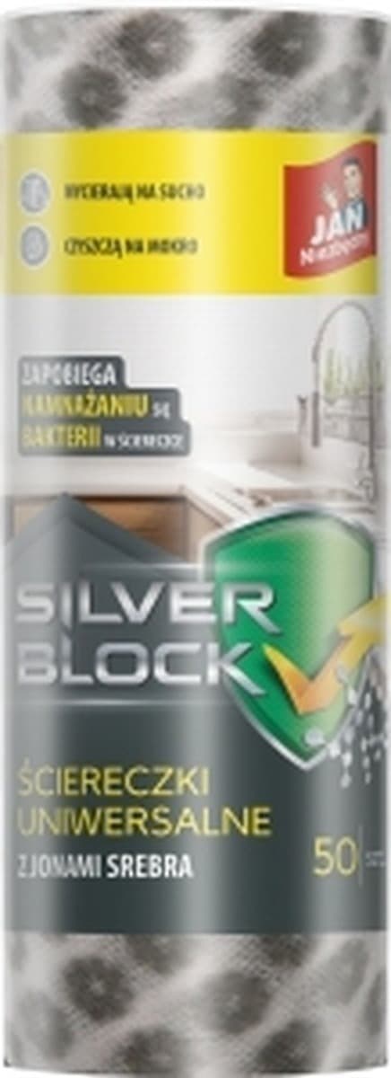 Jan Niezbędny Ścierka na rolce Silver Block 30 x 25 cm 50 sztuk
