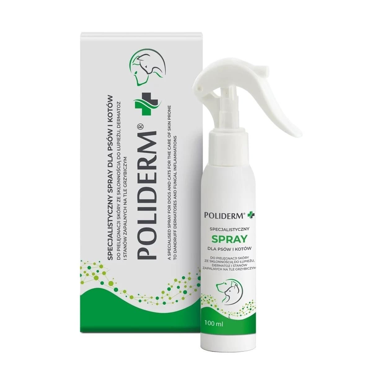 JM Sante Poliderm Spray na zmiany skórne dla psa i kota 100 ml