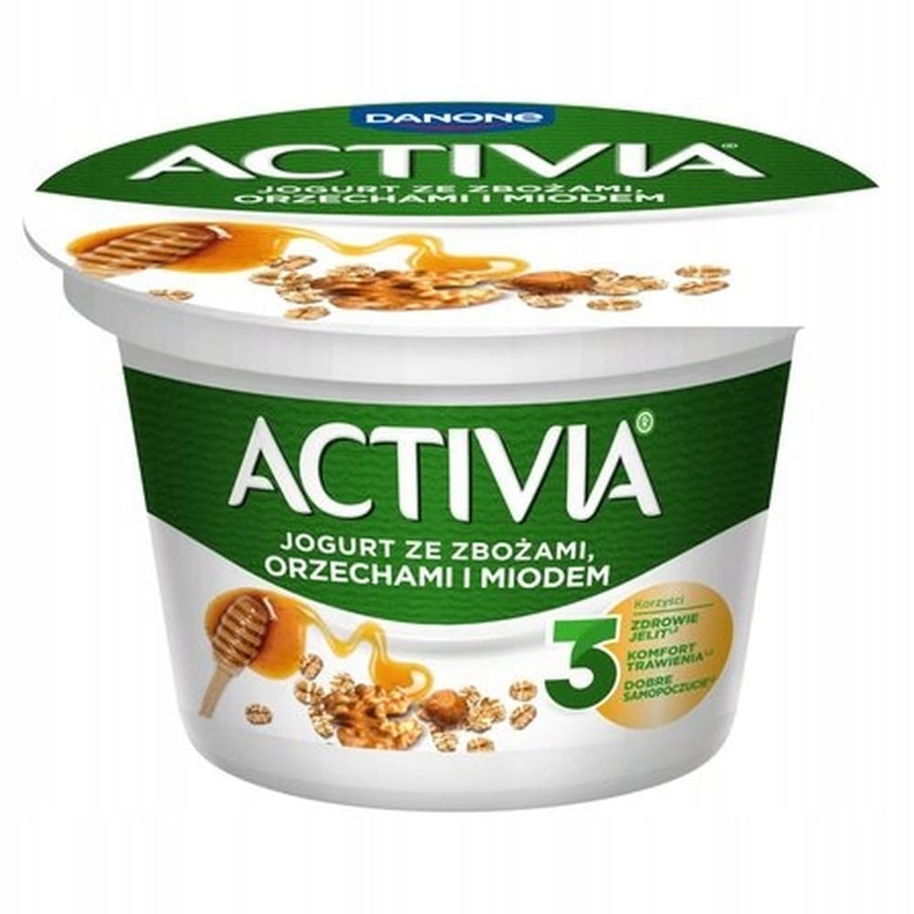 Activia Jogurt naturalny ze zbożami, orzechami i miodem 165 g