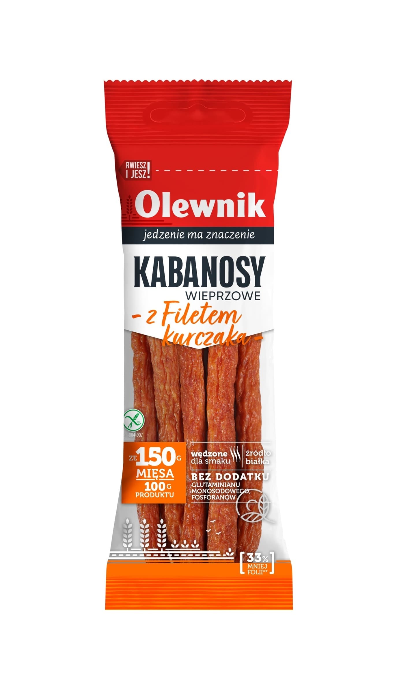 Kabanosy wieprzowe z filetem z piersi kurczaka 105 g Olewnik