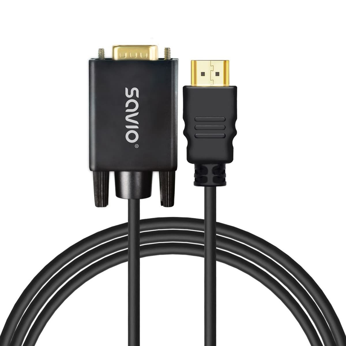 Kabel adapter HDMI (męski) - VGA (męski) Savio CL-197 1 szt.