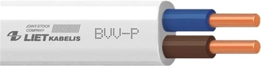 Kabel BVV-P 2x1.0 mm², biały, 100m