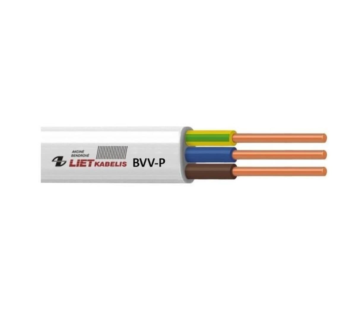 Kabel BVV-P 2x2.5 biały 100m