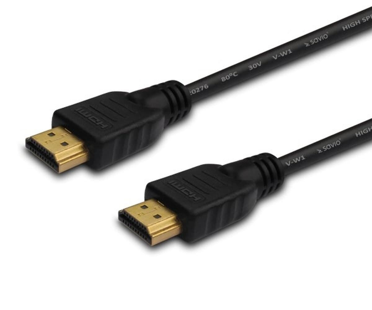 Kabel HDMI 2 m High Speed z Ethernetem 3D czarny złote końcówki