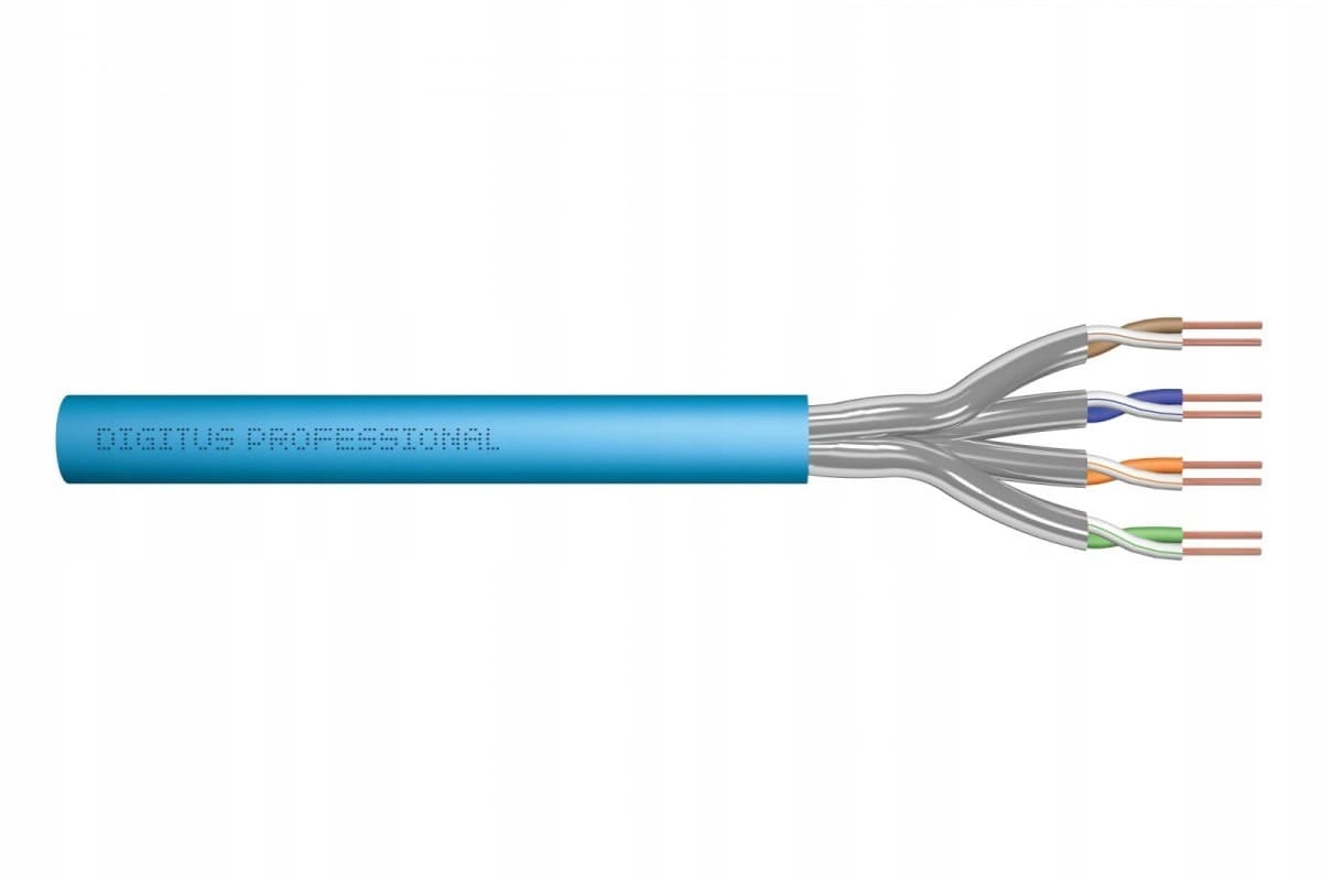 Kabel instalacyjny DIGITUS kat.6A S/FTP Eca AWG 23/1 LSOH 100m niebieski