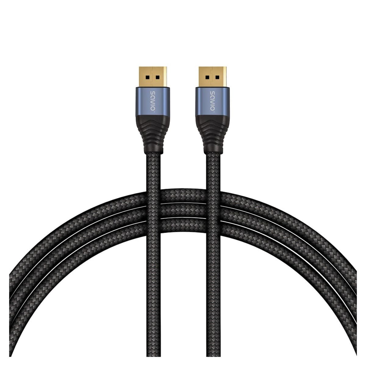 Kabel SAVIO DisplayPort 2.1, 2 metry, czarny (CL-210)