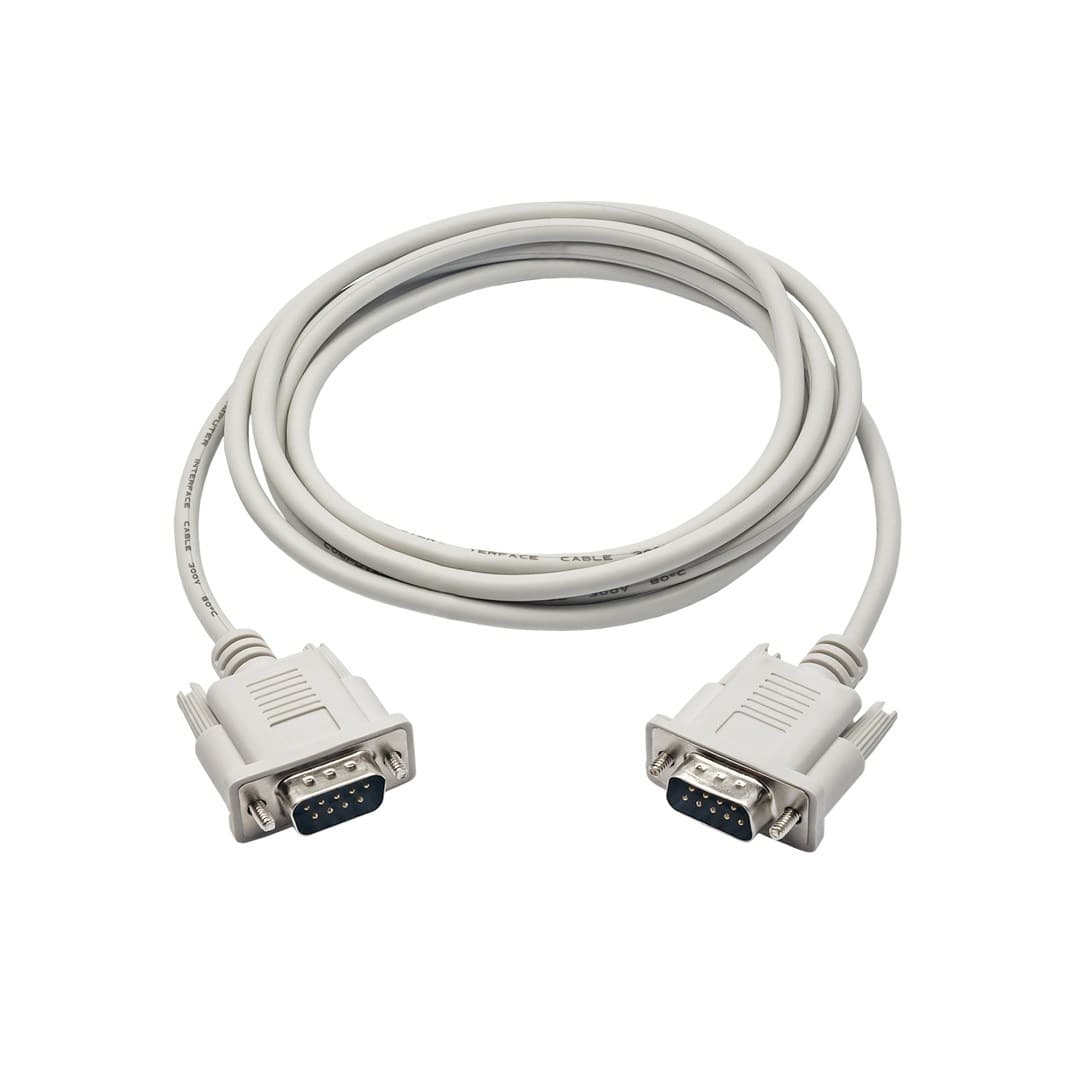 Kabel szeregowy RS-232 Męski - Męski 2 metry biały