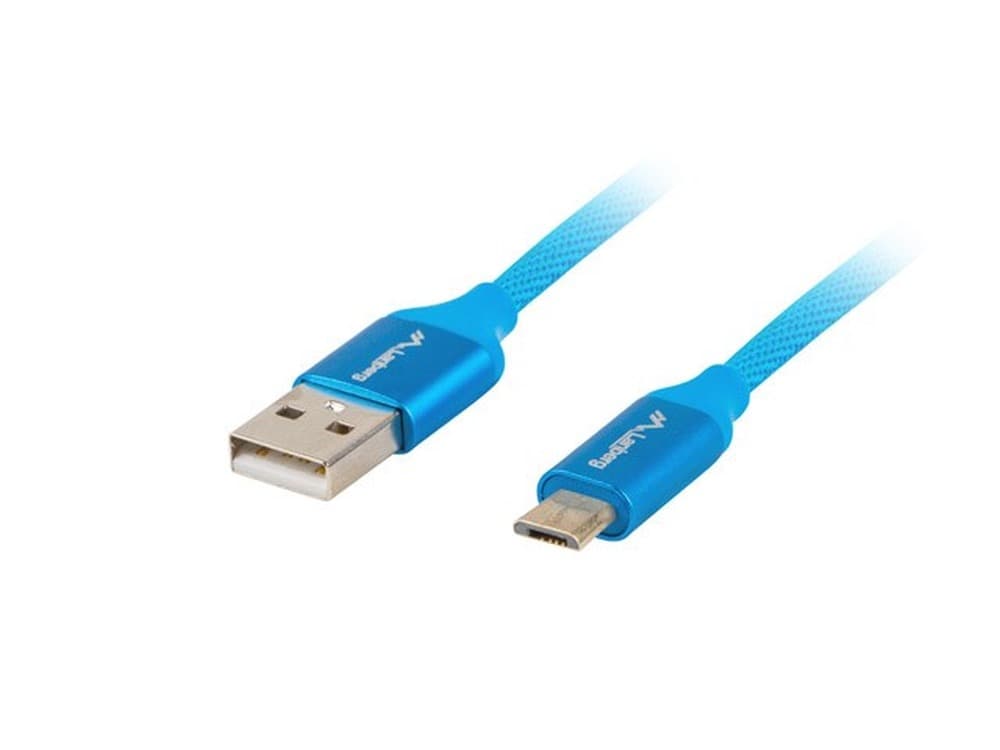 Kabel USB 2.0 - Micro USB Typu B Lanberg Premium 1,8 m Niebieski