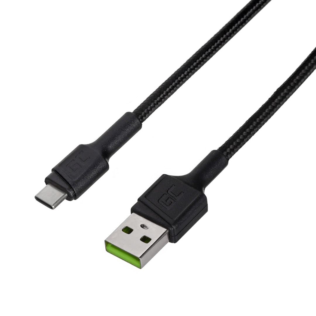 Kabel USB-A do USB-C GREEN CELL GC PowerStream 30 cm Quick Charge 3.0 czarny