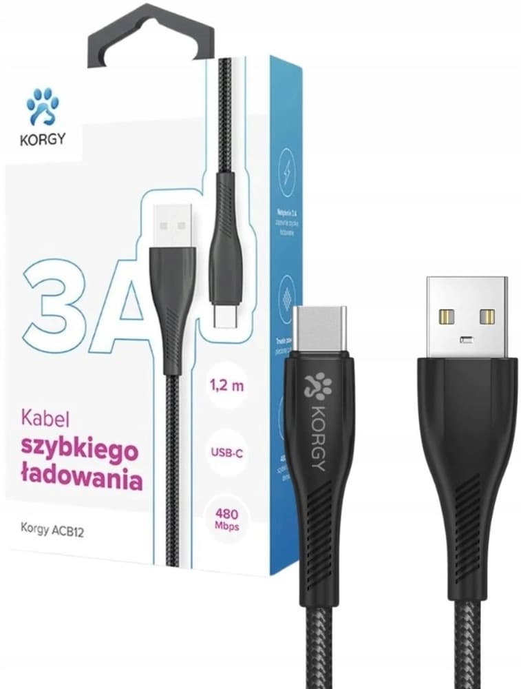 Kabel USBA-USBC eXc BRAID,1.2m,miętowy