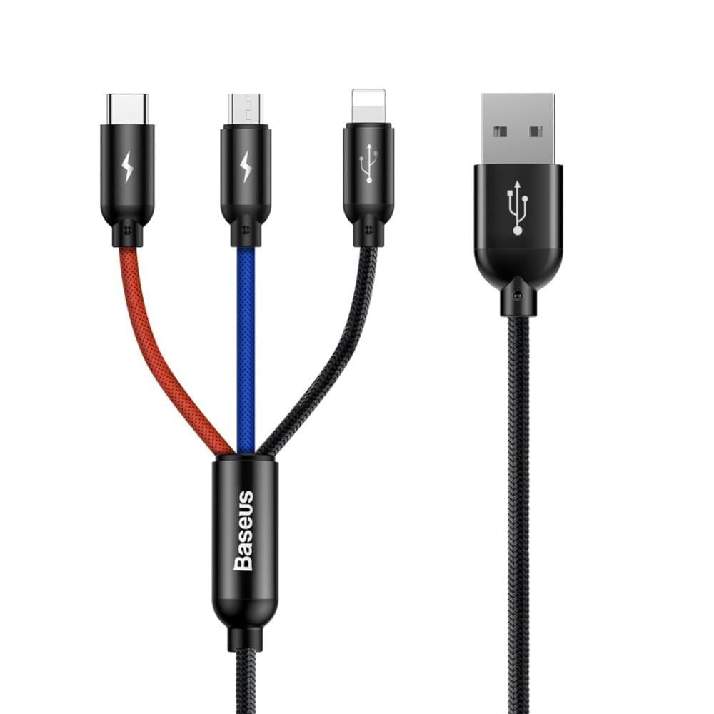 Kabel USB Baseus 3w1 USB-C Lightning Micro USB