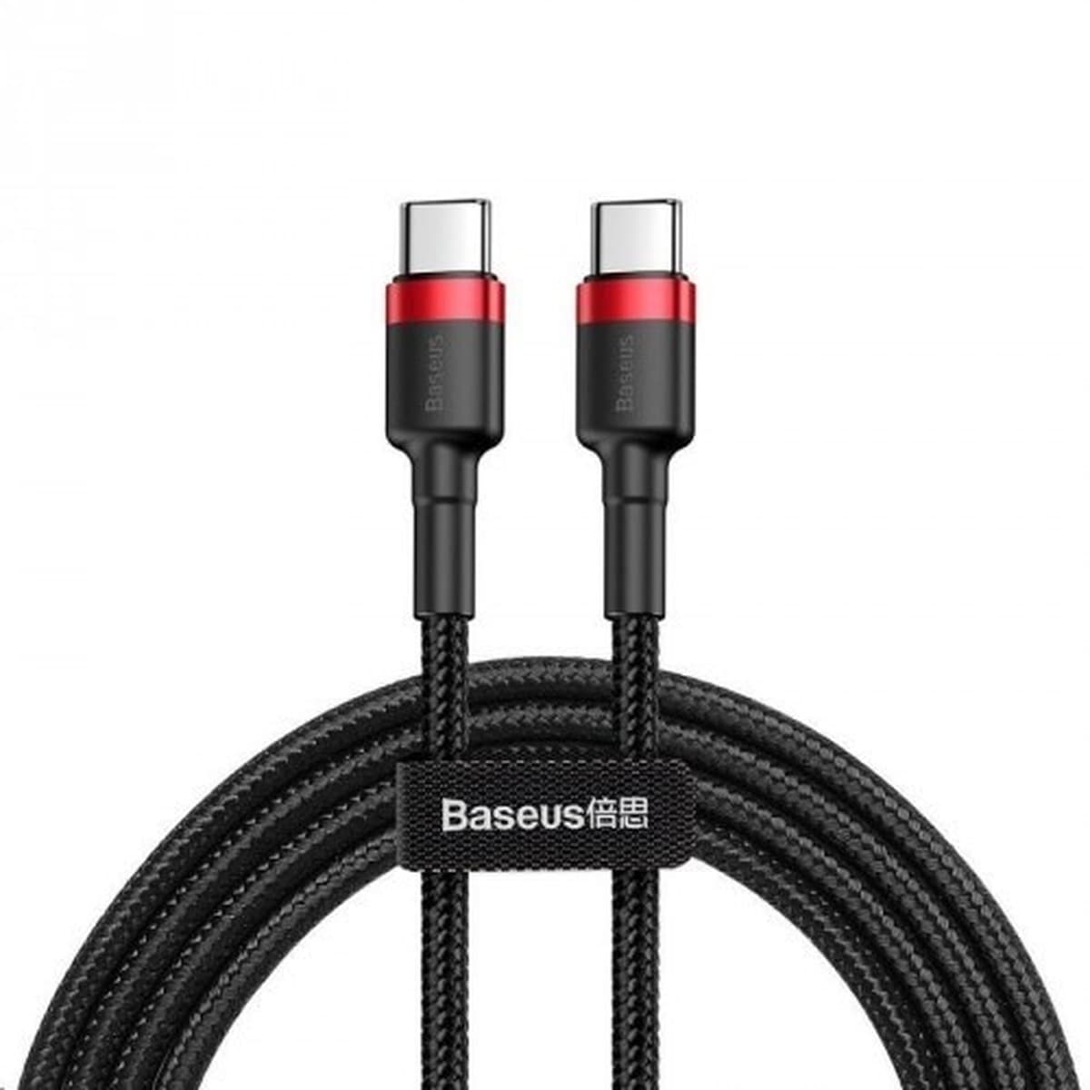 Kabel USB C - USB C Baseus 2 m nylon czarno-czerwony 60W