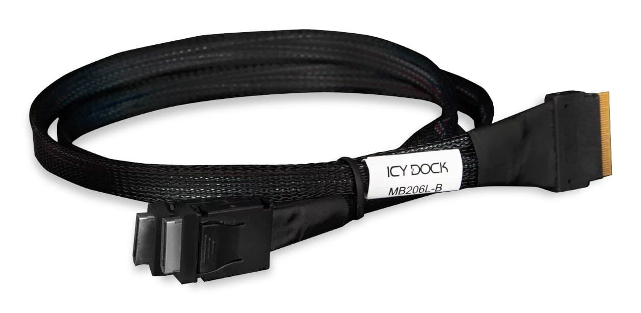 Kabel wewnętrzny Slim SAS 8i do 4i OCuLink 50cm