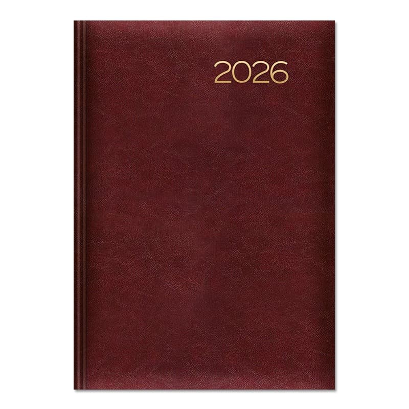 Kalendarz 2026 książkowy A5 dzienny bordowy SK2