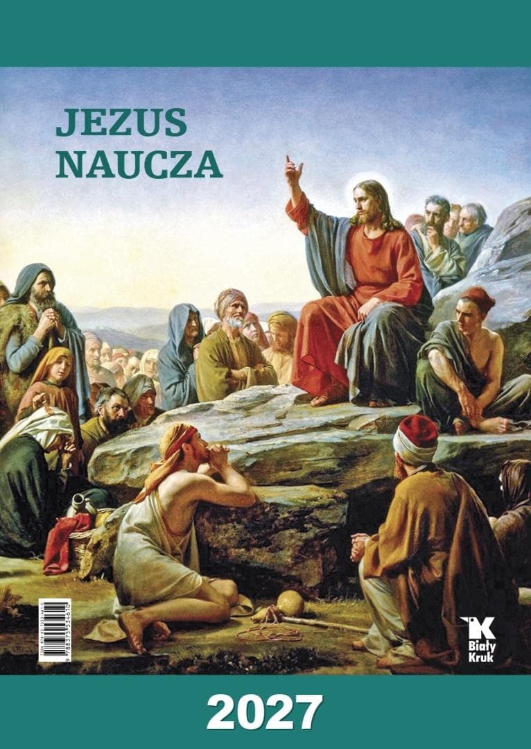 Kalendarz ścienny 2027 Jezus naucza - reprodukcje malarskie Biały Kruk 305x430 mm