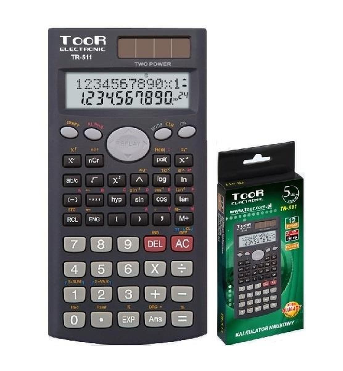 Kalkulator naukowy Toor TR-511, 240 funkcji, 2-liniowy wyświetlacz