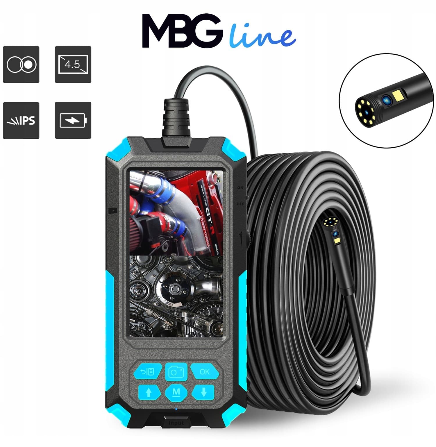 Kamera inspekcyjna MBG LINE P50 5m DUO 9Led 2xFULL HD