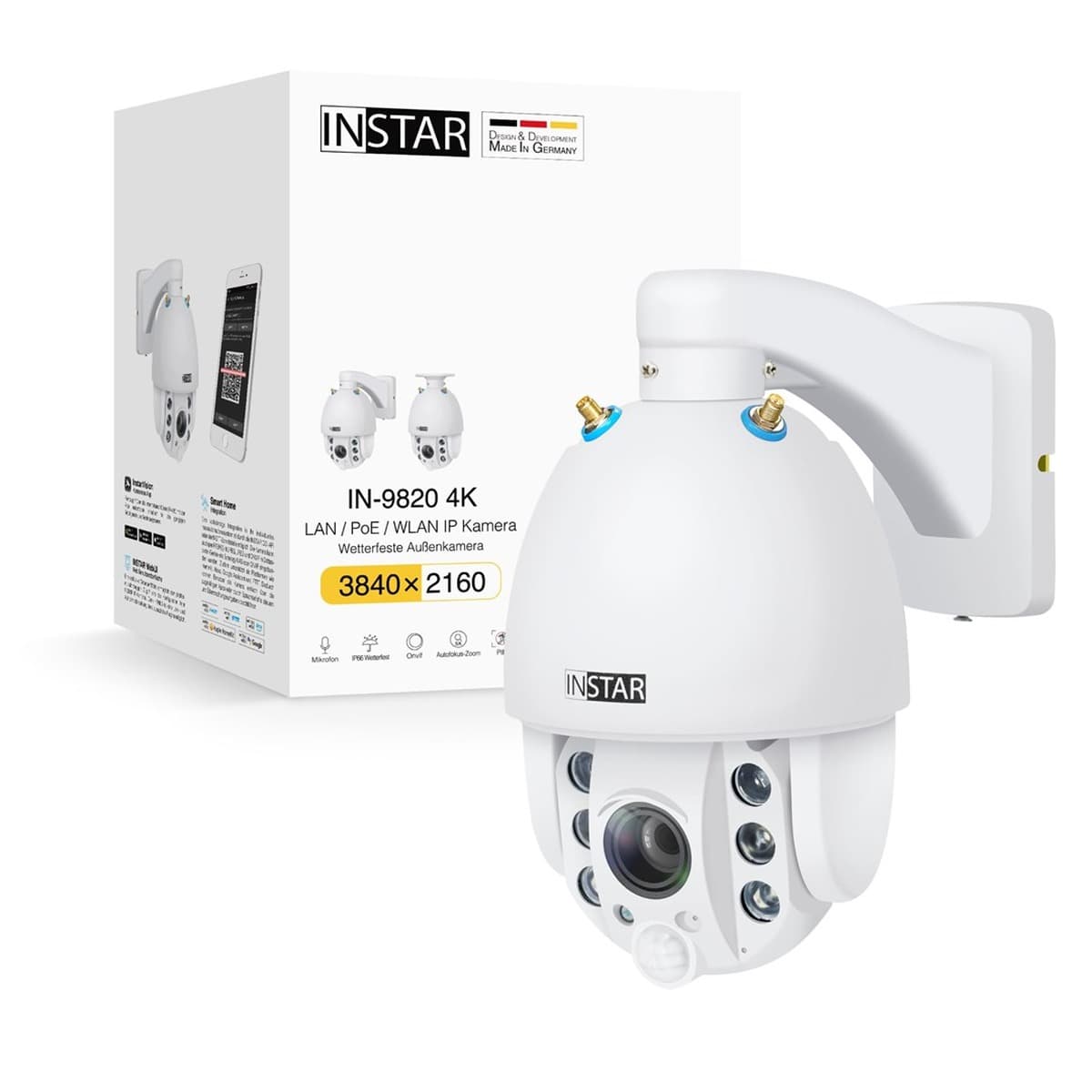 Kamera IP INSTAR IN-9820 4K Biała