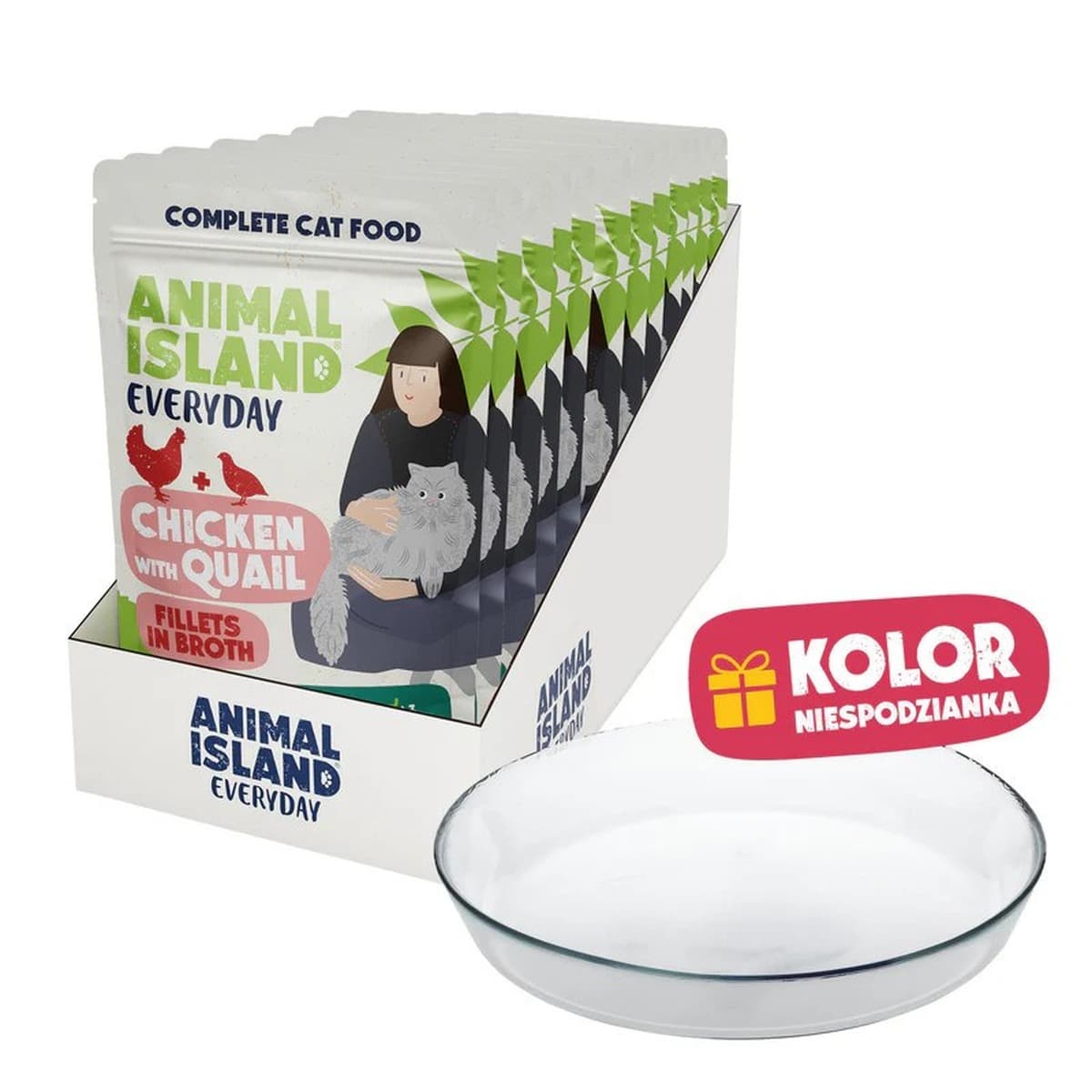 Biała ryba w filecie dla kota 12 x 85 g z talerzykiem