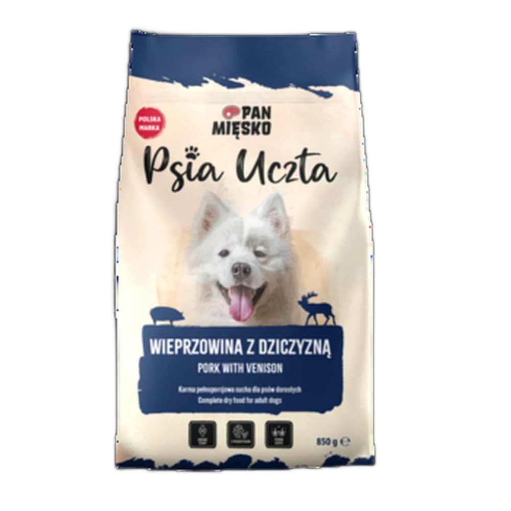 Pan Mięsko Psia Uczta Wieprzowina z dziczyzną 850g