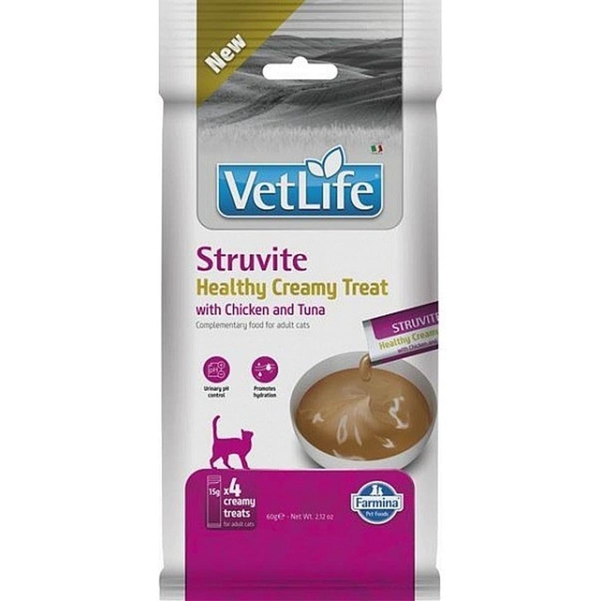 Karma weterynaryjna Farmina Vet Life Struvite dla kota z kurczakiem i tuńczykiem 60g