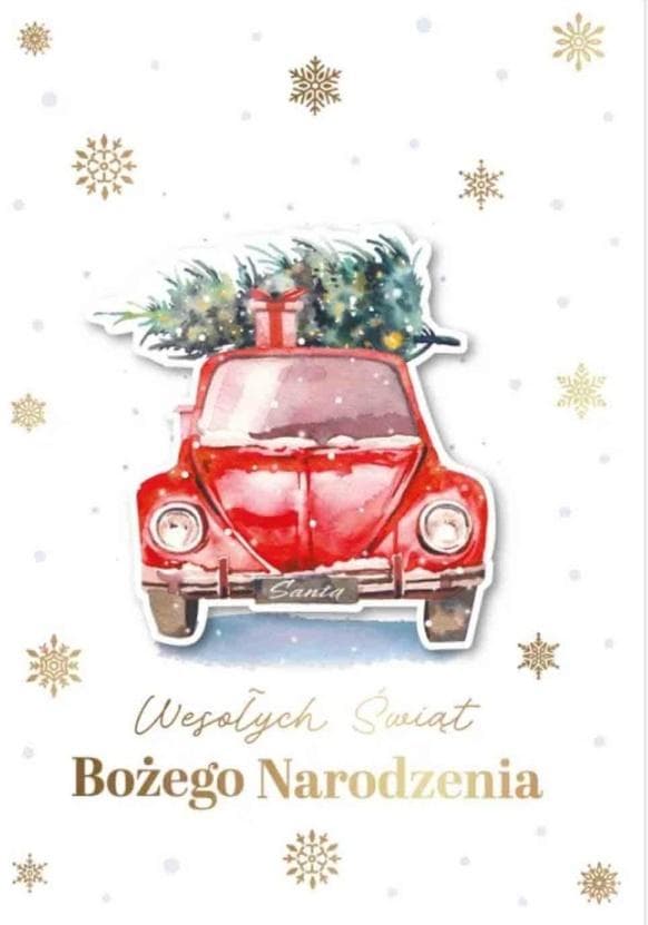 Karnet okolicznościowy B6 Bożonarodzeniowy ze złoceniami 133x190 mm