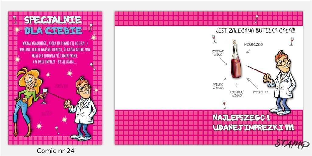 Karnet okolicznościowy Comic B6 z kopertą wzór