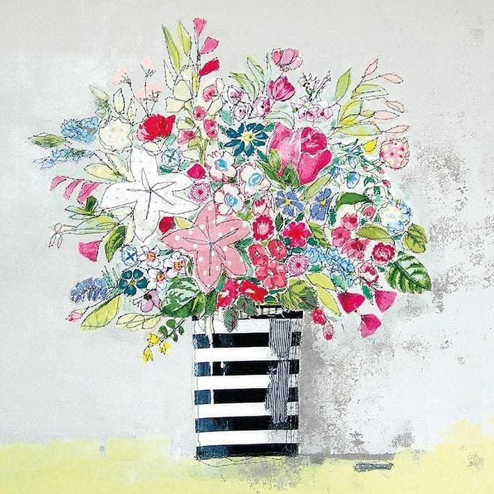 Karnet kwadratowy z kopertą Stripy Vase Crafted