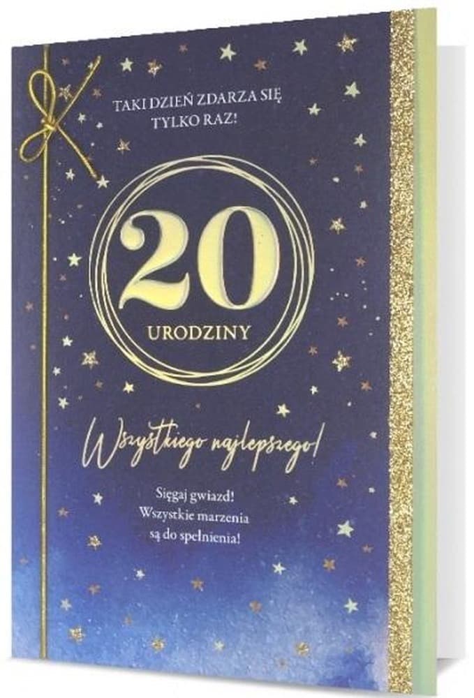 Karnet okolicznościowy B6 Urodziny 20 z kopertą