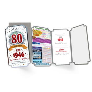 Karnet okolicznościowy B6 Urodziny cyfry personalizowany z kopertą
