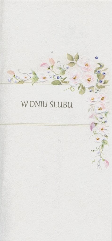 Karnet okolicznościowy Ślub S62 W dniu ślubu format DL