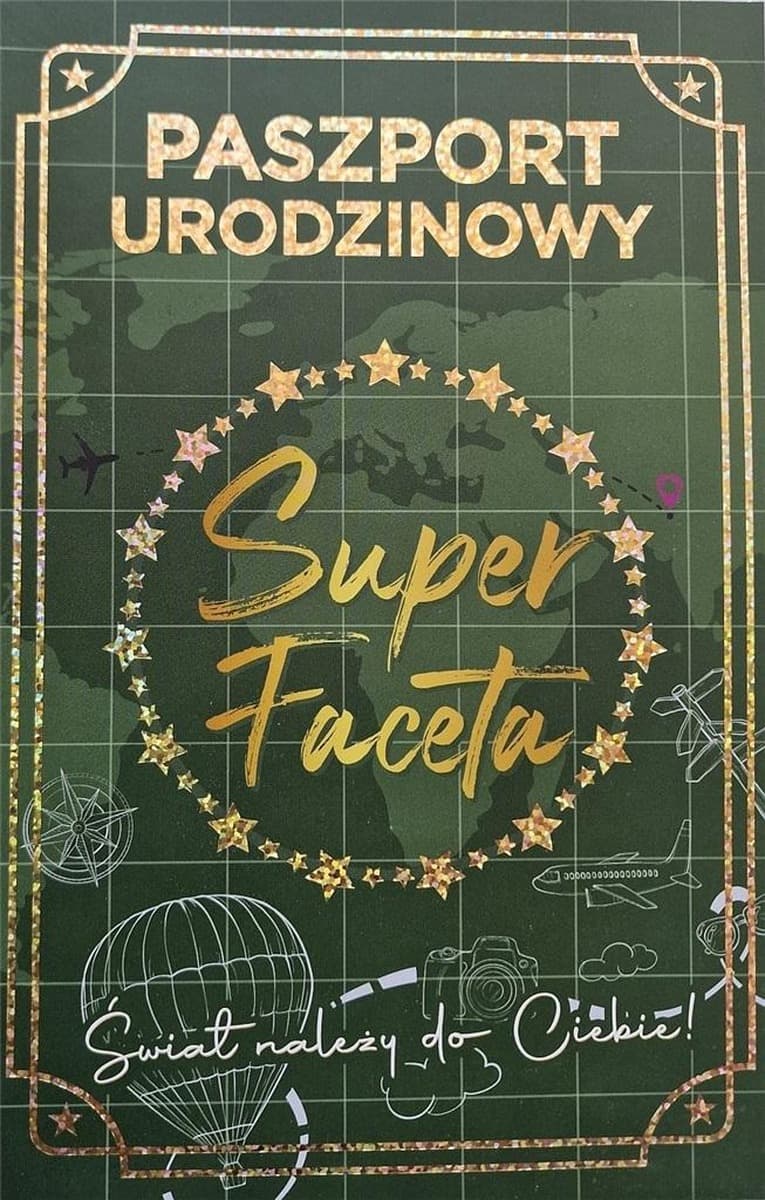 Karnet urodzinowy męski w formie paszportu