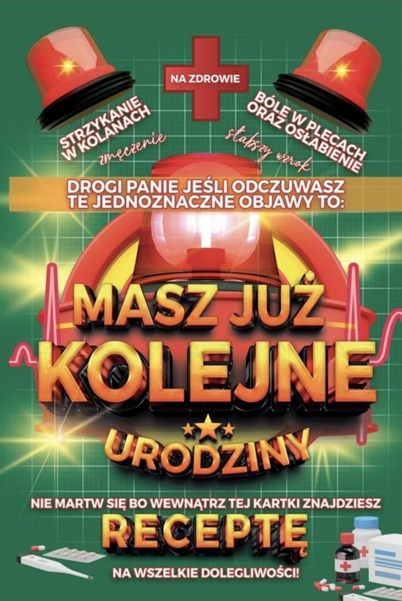 Karnet urodzinowy z receptą YEKU