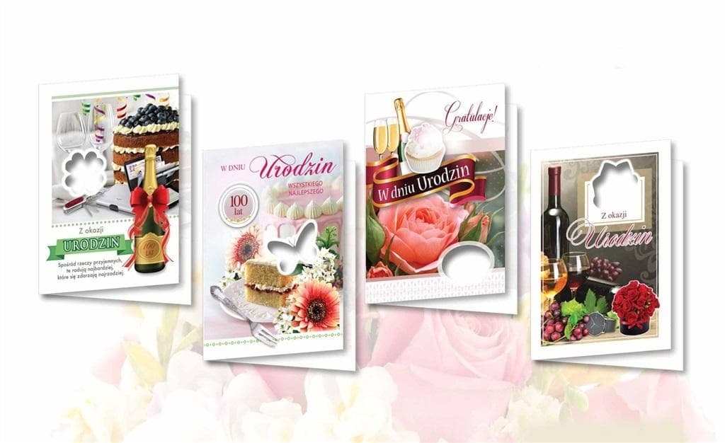 Karnety urodzinowe B6 Mix 10 sztuk wzorów
