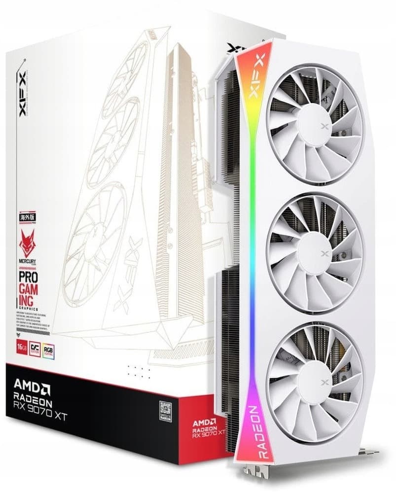 Karta graficzna XFX Radeon RX 9070 XT Mercury OC White RGB 16 GB