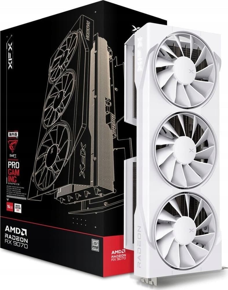 Karta graficzna XFX Radeon RX 9070 Swift White 3-FAN GAMING 16 GB