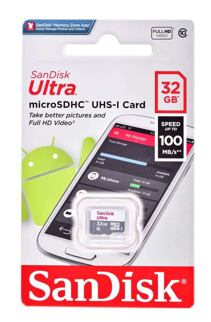 Karta pamięci SanDisk Ultra 32 GB MicroSDHC 100MB/s