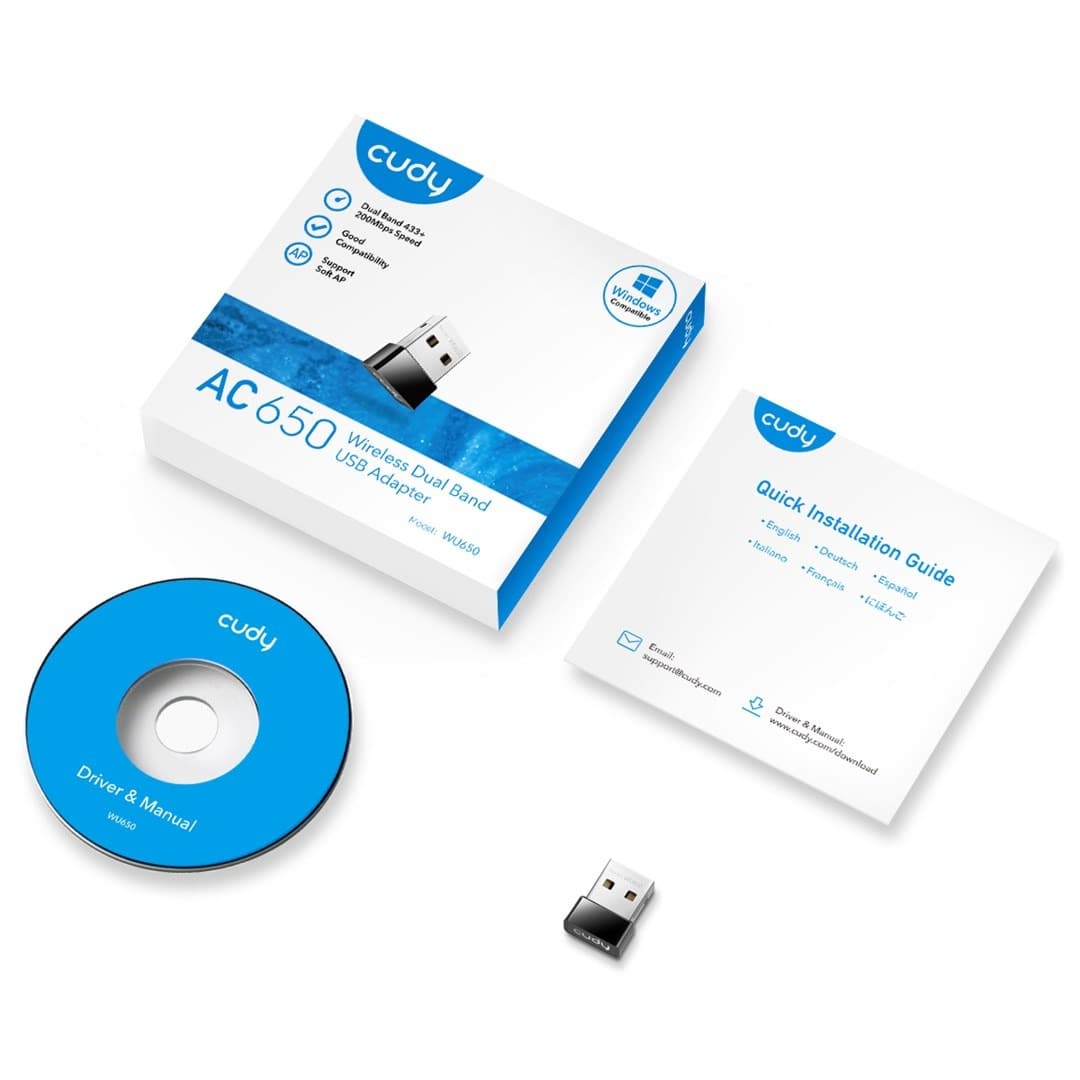 CUDY Karta Sieciowa WU650 Nano USB 2.0 AC650
