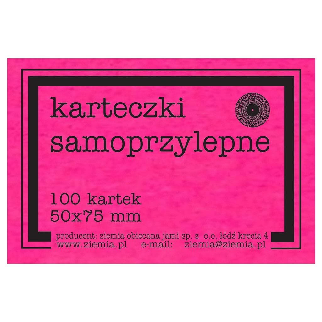 Karteczki samoprzylepne Fluo 75 x 75 mm 100 sztuk różowe
