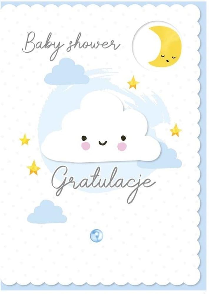 Kartka okolicznościowa B6 Baby Shower Niebieska z Kopertą