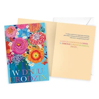 Kartka okolicznościowa B6 Urodziny z kwiatami Dream Cards z kopertą