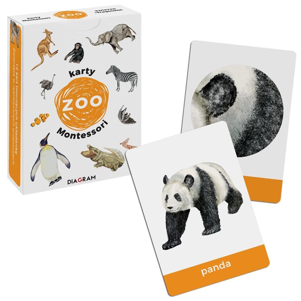 Karty Montessori ZOO - edukacyjna gra memory z układanką