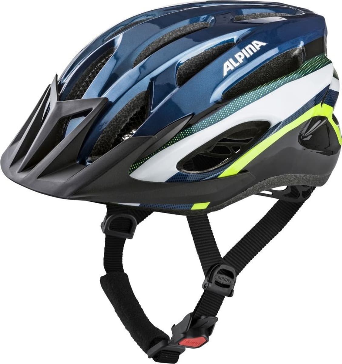 Kask rowerowy ALPINA MTB17 ciemno niebieski-neonowy 54-58 cm