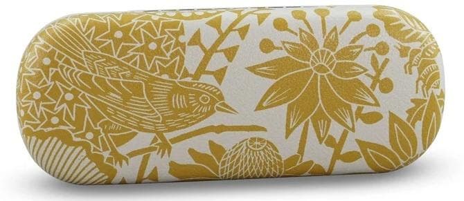 Twarde etui na okulary Kate Heiss musztardowy 65x165 mm